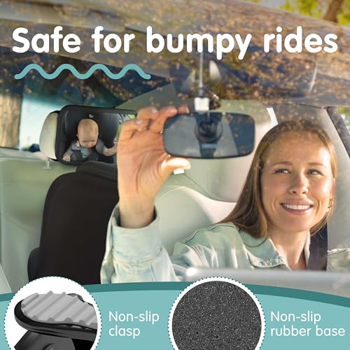 Image of Onco Baby Car Mirror Bundle - Rear & Forward Facing Mirrors, Double Award-Winning, 100% Shatterproof & Shakeproof, 360 Rotation, Wide Convex View, Newborn Essentials