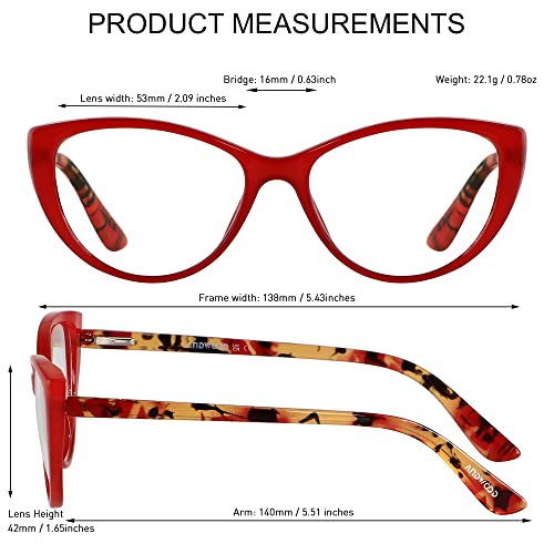 Image of ANDWOOD Blue Light Blocking Glasses Women Bluelight Blocker Computer Cateye Clear Cat Eye Eyeglasses Frame AR003