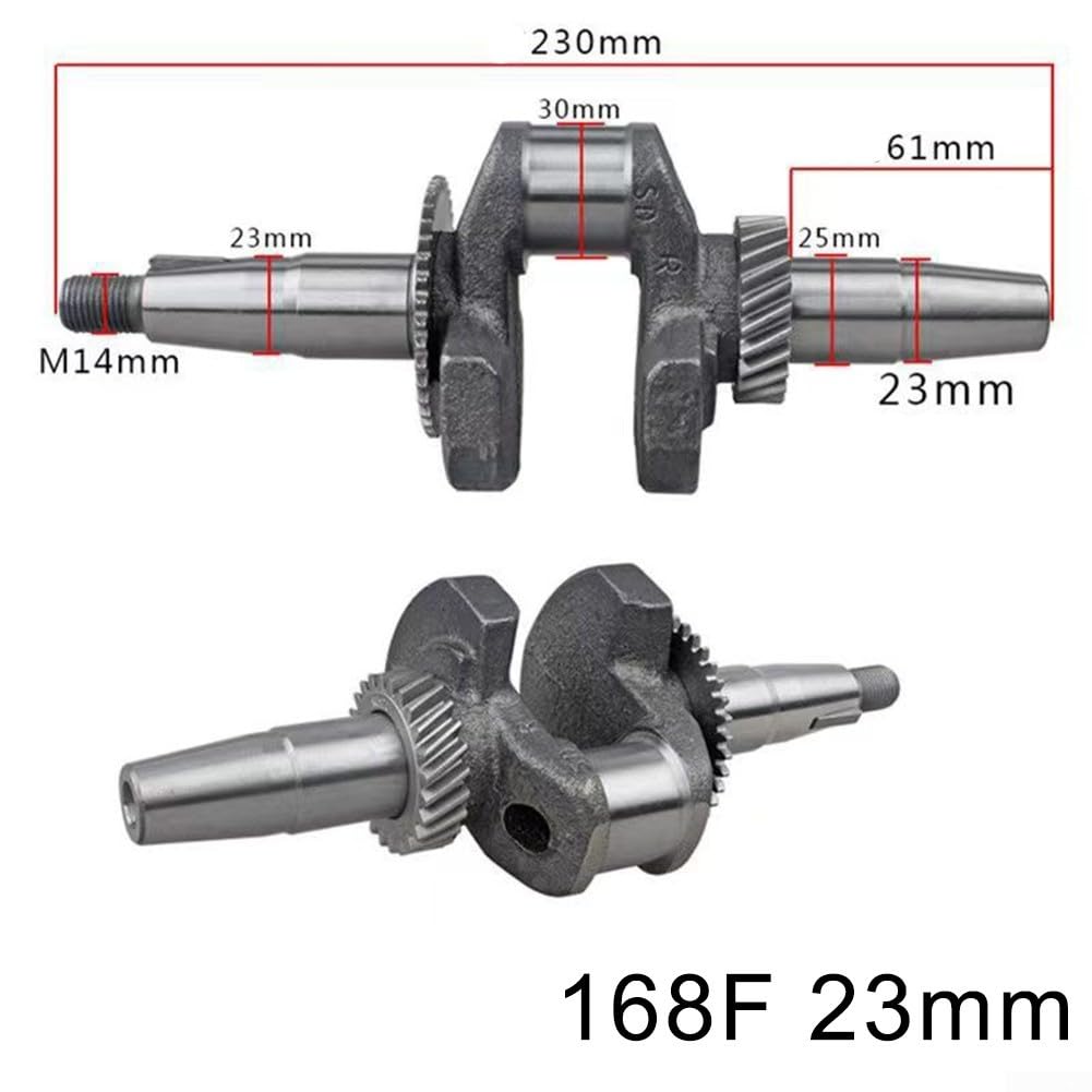 Cigüeñal de generadores de gasolina, cigüeñal del generador 2KW-5KW Rendimiento mejorado Fácil Instalación Compatibilidad para 168F188F 192F (168F 23mm)