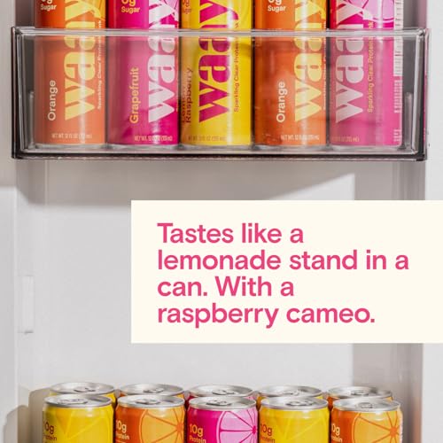Image of WAAY Sparkling Protein Drink, Lemon Raspberry, 12 fl oz Can, 10g Protein, 0g Sugar, 45 Calories (12 Pack)