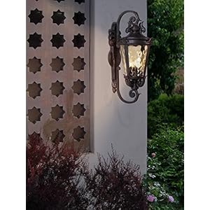 John Timberland Casa Marseille Rustic Industrial Outdoor Wall Light Fixture Warm Bronze Scroll 27 12 Hammered Glass for Exterior House Porch Patio Outside Deck Garage Yard Front Door Garden Home