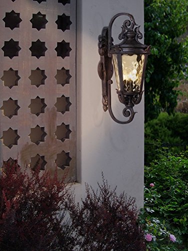 John-Timberland-Casa-Marseille-Rustic-Industrial-Outdoor-Wall-Light-Fixture-Warm-Bronze-Scroll-27-12-Hammered-Glass-for-Exterior-House-Porch-Patio-Outside-Deck-Garage-Yard-Front-Door-Garden-Home John Timberland Casa Marseille Rustic Industrial Outdoor Wall Light Fixture Warm Bronze Scroll 27 12 Hammered Glass for Exterior House Porch Patio Outside Deck Garage Yard Front Door Garden Home
