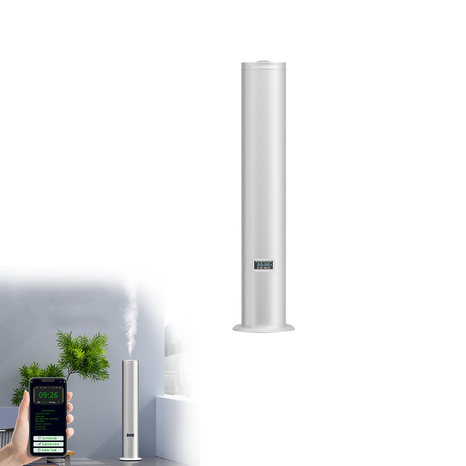 Diffusore di Profumo di Lusso Bluetooth Intelligente, diffusore della Collezione dell'hotel, diffusori di Olio Essenziale Senza Acqua di Controllo di App per la Grande Stanza,White