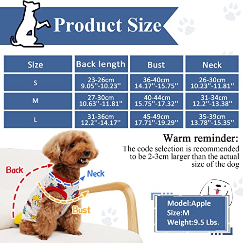6 Pieces Dog Shirts Cute Printed Dog Clothes Soft Cotton Pet T Shirt Breathable Puppy Sweatshirt Apparel Outfit For Pet Dog (M) #TOP1