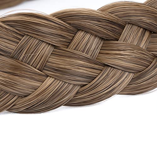 Gledola 5 Strands Synthetic Hair Braid Headband Hair Braided Headband for Women Girl (Claybank) - Image 2