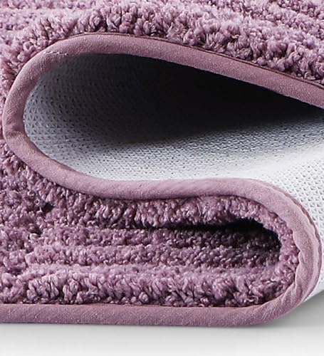 Image of Obsessions Soft & Plush Bath Mat | Quick Dry, Stain & Skid Resistant | Luxuriously Soft, Long Lasting Color | TPR Latex Backing, Size 40x60 cm, Onion Pink & Plum