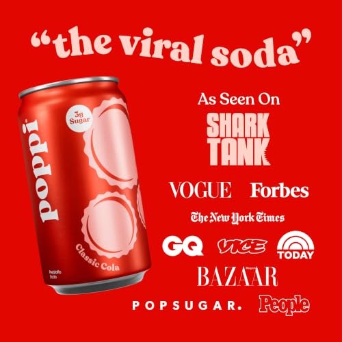 Poppi Prebiotic Soda, Classic Cola, 7.5 Fl Oz Mini Can, 24 Pack - image 3