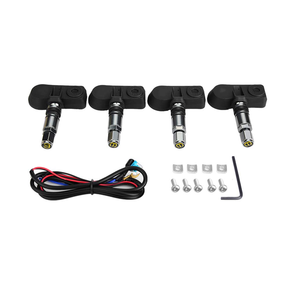 Kit de Receptor TPMS del Automóvil DC 8V-16V Sistema de Monitoreo de Presión de Neumáticos de Coche con 4 Sensores Internos