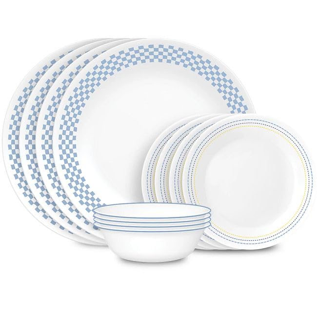 Corelle Amelia - Vajilla de 12 piezas, servicio para 4 personas