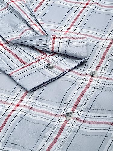 Image of The Indian Garage Co Men Regular Fit Checkered Full Sleeves Cutaway Collar Casual Shirt
