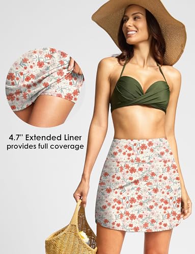 Image of Viodia Women's 18 inch /20 inch Long Swim Skirt High Waisted Modest Swimsuits Skirt Bathing Suit Tummy Control Swim Bottoms