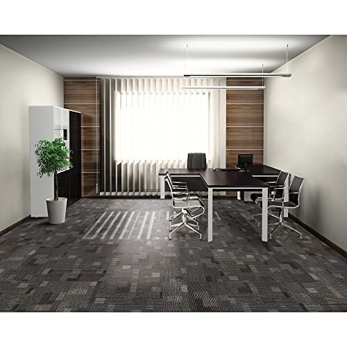 Image of Mohawk Basics 24 inch x 24 inch Berber (Loop pile), 0.09 inch Pile Height, Carpet Tile, PET Fiber, Smoke Color, (24 Tiles), (96 sqft /carton)