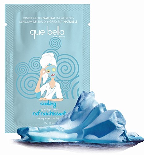 Que Bella Bath & Beauty Cooling Glacial Gel Mask (Pack of 4) .5 oz packages