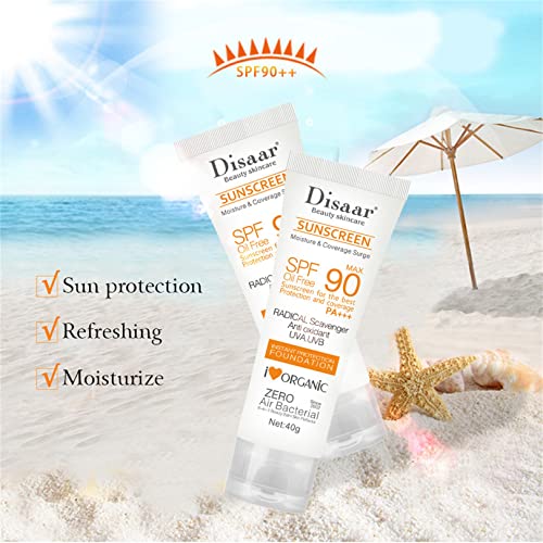 Barabum Facial Sunscreen Lotion Cream Beauty Skin Care SPF 90 Oil Free Radical Scavenger Anti Oxidant UVA/UVB 40g Britening Anti Sun Day Cream – Image 5