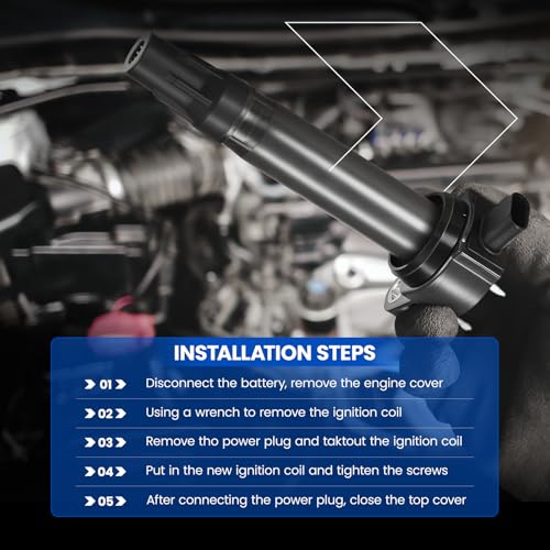 Image of 4-Pack UF497 Ignition Coils & 5019 Spark Plugs Kit Compatible with Chevrolet Colorado 2007-2012, Compatible with GMC Canyon 2007-2012, 2.9L L4 - Replaces 12612369 12629472 & more