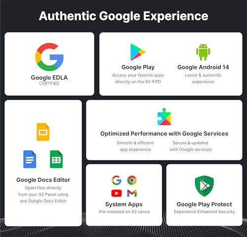 Image of Interactive Flat Panel with Inbuilt CPU for Teaching 65 Inch (1.65m) | Google EDLA | X2 65 Neo Interactive Whiteboard Android 14 | 8GB, 128 GB| Inbuilt Camera & mic | Digital Board for Classrooms