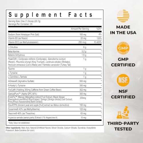 Image of Enhanced Labs Maximus STIM Pre-Workout Powder, High Stim Formula with 6g L-Citrulline, 3.2g Beta Alanine & 300mg Organic Caffeine for Energy, Pumps & Focus, Pineapple Punch, 20 Servings