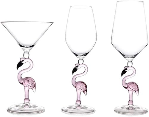 Miniatura 2 de Creative Pink Flamingo Cóctel Martini Copa Vajilla Fresca Bar Bar Vino Set (1, copa de vino de 11.2 fl oz)