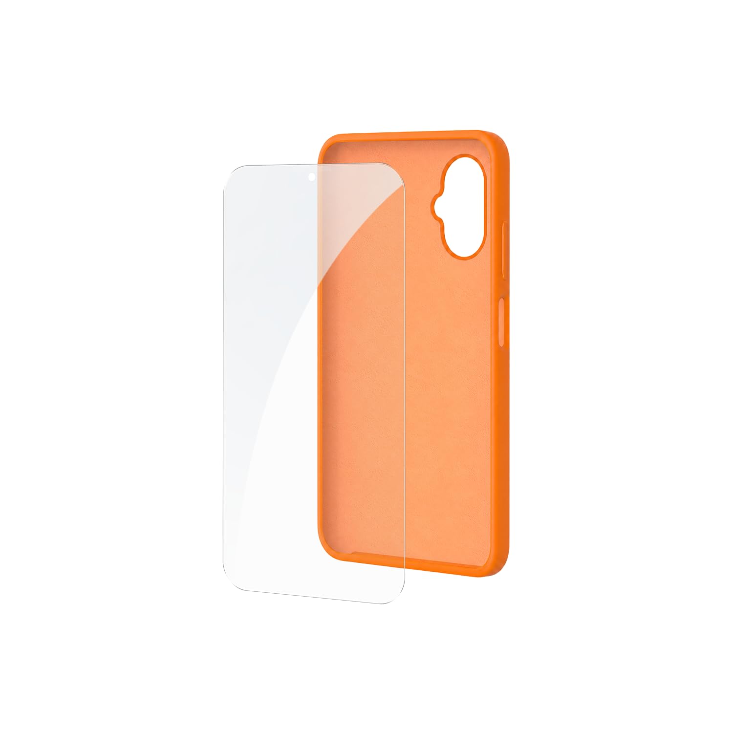 Funda Silicona + Protector de Pantalla de Cristal Templado SPC Wuum One Protection Pack 4354P/ Compatible con SPC Wuum One/ Naranja