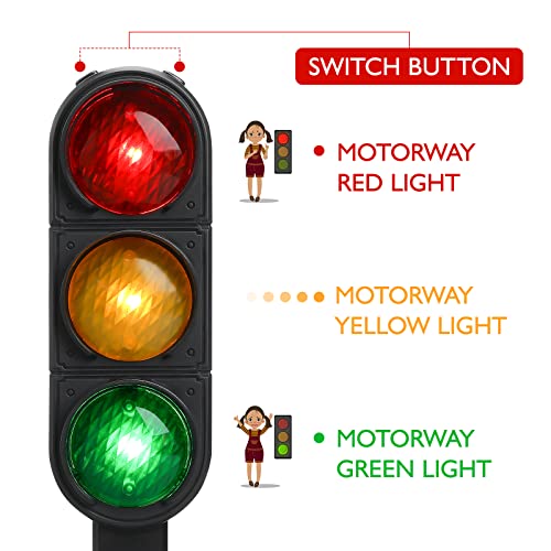 TOYANDONA 7.8 inch Traffic Light Signs Toy Multicoloured Simulation Road Light Safety Traffic Maker Crosswalk Signal Model Toy for Kids Birthday Education Gifts