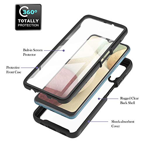 Lijc Hoesje voor Samsung Galaxy A12 Ingebouwd PET Scherm Beschermer 360°Volledige Lichaam Slim ArmorPantserkoffer… - Image 7