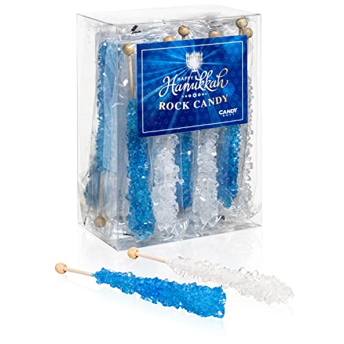 Hanukkahrockcandysugarstickskoshercertified18indivwrappedbluewhite  Urban Country Home Decor Hanukkah rock candy sugar sticks kosher certified 18 indiv wrapped blue white  urban country home decor