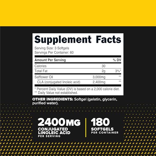 Primaforce CLA 2400 mg per Serving (180 softgels) - Max CLA - for Men and Women, Non-Stimulating, GMO Free & Gluten Free - Image 3