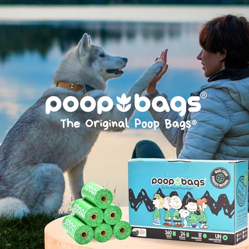 Image of The Original Poop Bags with Peanuts Snoopy Design | USDA Certified 38% Biobased Dog Waste Bags | Leak-Proof, Extra Thick, Strong & Unscented Pet Waste Rolls (720 Count)