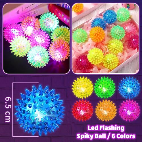 Piucrty Igelball Mitgebsel Kindergeburtstag 12Pcs Leuchtball Gastgeschenke Jump Ball Leuchtspielzeug Kinder Stressball Give Aways Kleinigkeiten Led Flummies Party Gadgets Kleine Grundschule Geschenke