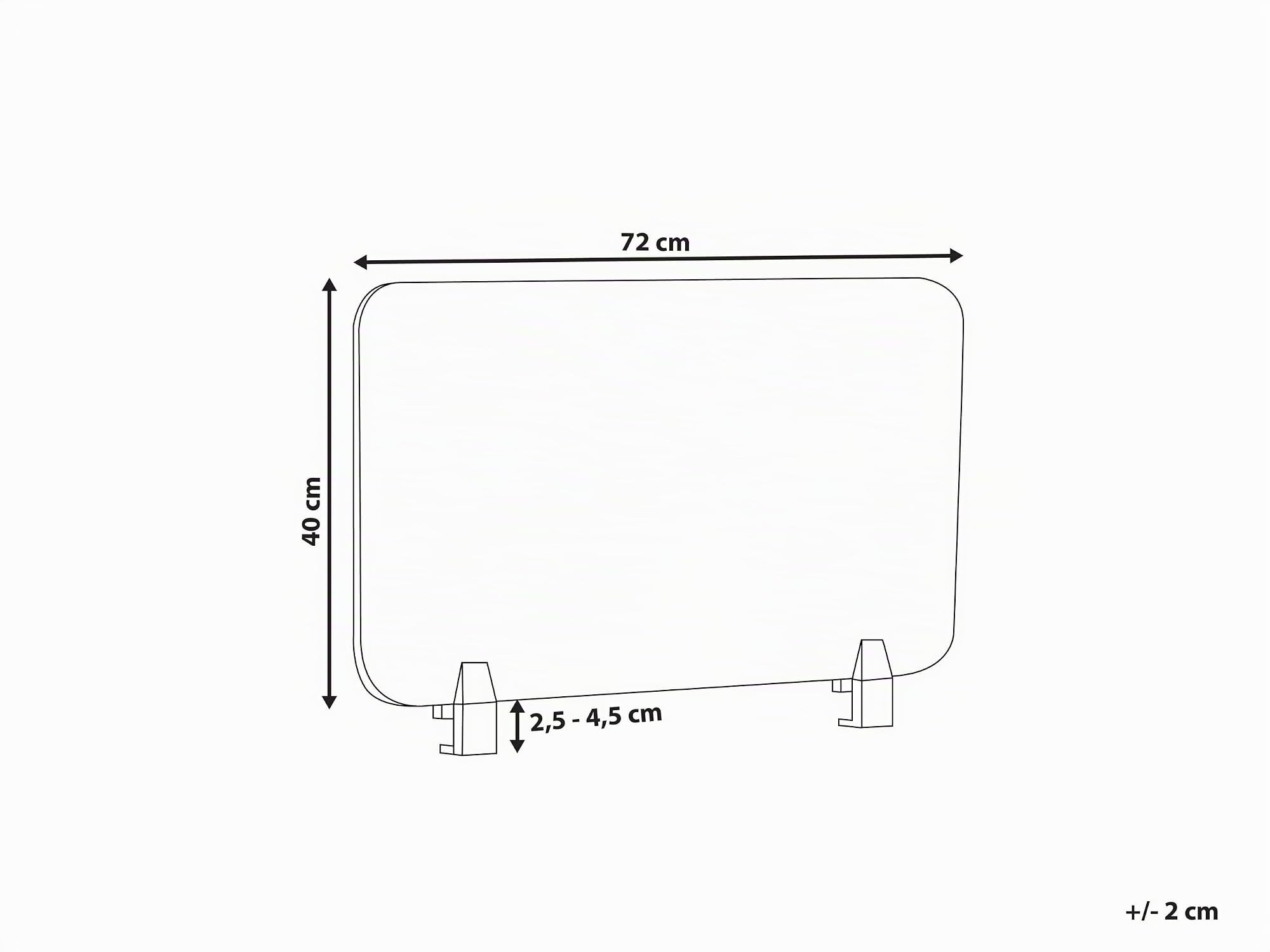 Schreibtisch Trennwand Akustik Polster blau 72 x 40 cm Schallschutz Wally
