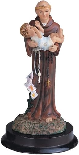 ICE ARMOR Estatua de San Antonio de Padua de 5 pulgadas de alto, estatua religiosa de Antonio de Padua, decoración religiosa, escritorio, hogar,