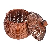 DOITOOL Cesta De Calabaza Retro Soporte para Resistente Al Desgaste Canasta Tejida Porta Cestas Rectangulares Tejidas Cesto De La Ropa Olla De Madera Uso Diario Cesta De Estantería