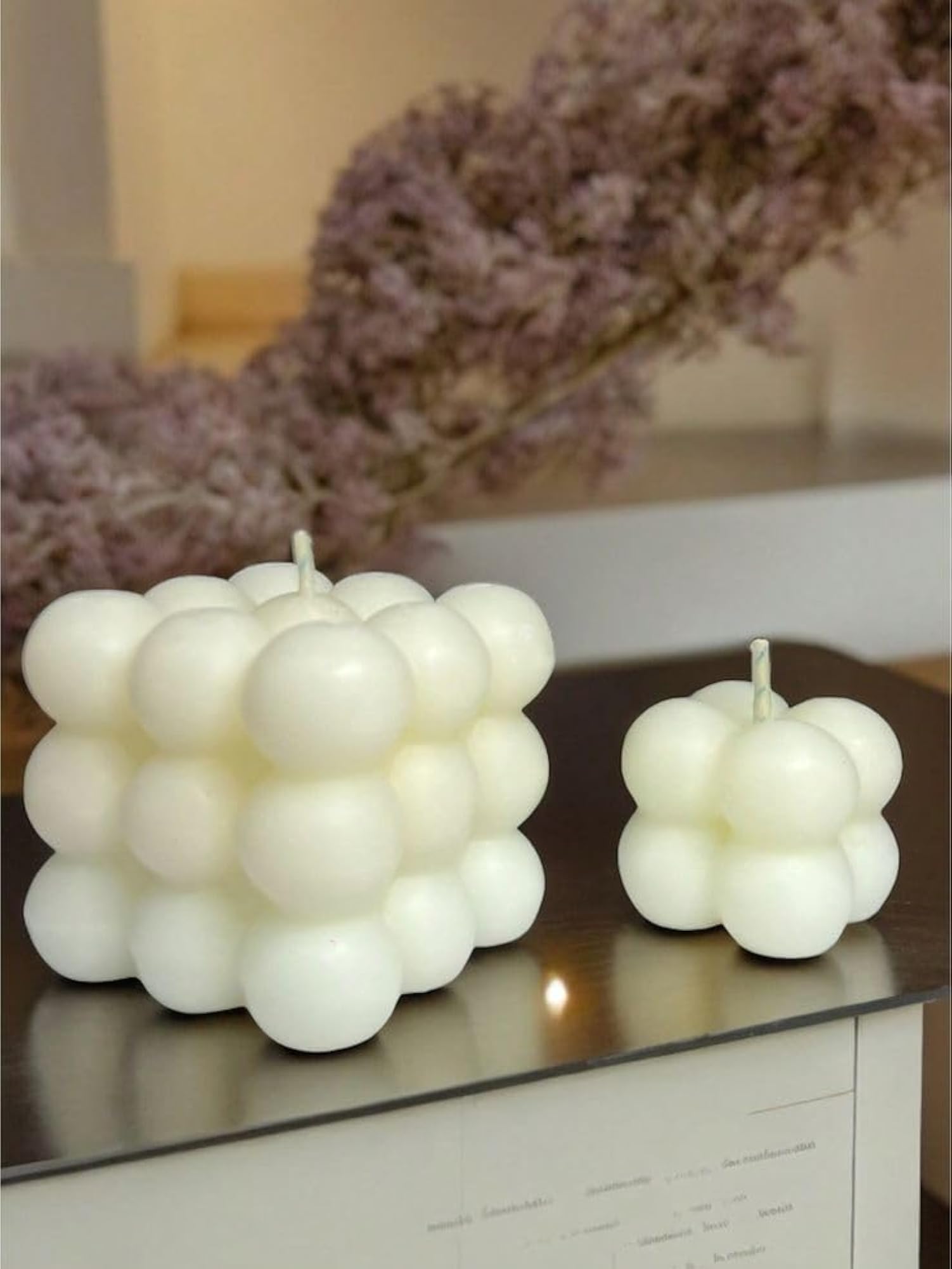 Rose Scented Bubble Candle, Handmade Luxury Decor