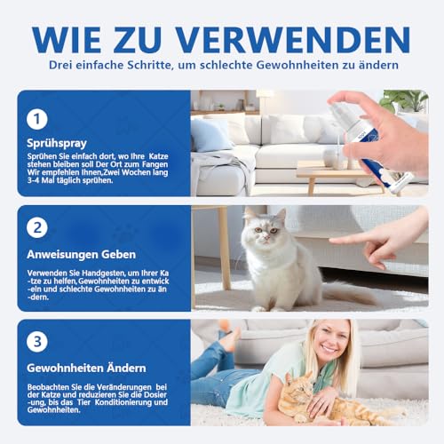FQQF Katzenabwehrspray,Katzenabwehrmittel für Innen und Außenbereich,Anti Kratz Spray Katzen,Highly Effective,Natürliche Inhaltsstoffe,Against Urination&Scratching,50ml