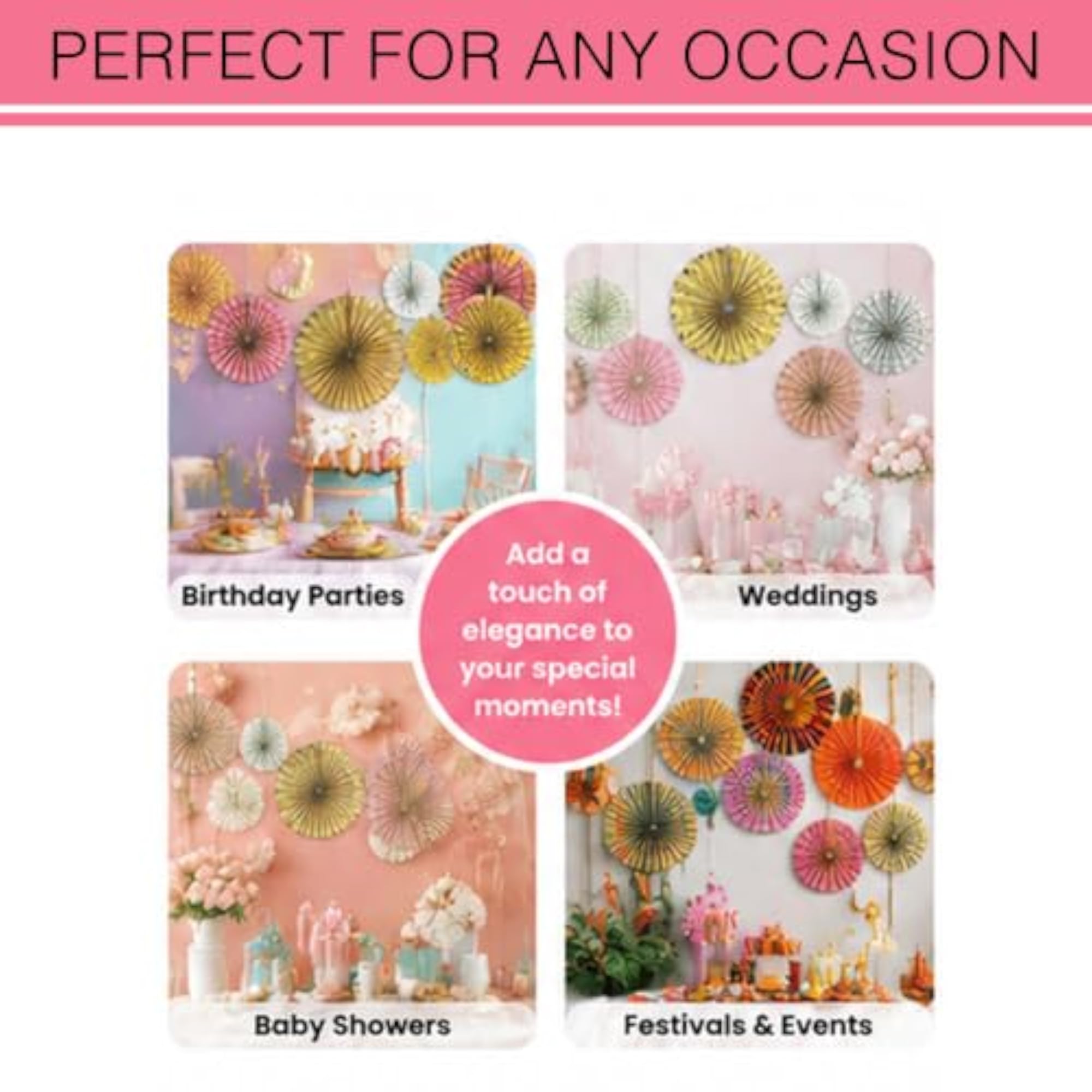 Party Paper Fans for Decoration