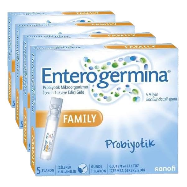 Enterogermina Family 4M Probiyotik Mikroorganizma İçeren Takviye edici Gıda, 5 Ml, 5 Flakon (4 paketi)