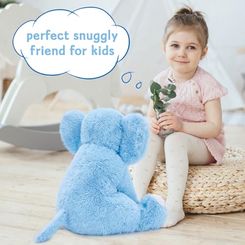 Image of MorisMos Large Elephant Stuffed Animal, 19.6inch Soft Stuffed Elephant Plush Companion Gifts for Girls Boys, Blue