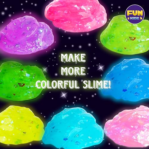 35.16 FL OZ Glow in The Dark Slime for Kids 6+, FunKidz 1040 ML Large 8 Colors Slime Pack Neon Slime Kit Gifts for Boys Girls Birthday Party Activities - image 7