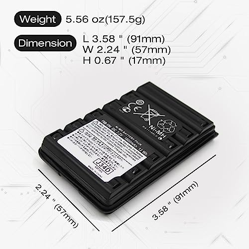 Elxjar 7.2V 1800Mah Ni-Mh Battery Pack Replacement For Yaesu/Vertex Radios Fnb-83 Fnb-V94 Fnb-V57 Fnb-64 Ft-60R Vx-150 Vx-160 Vx-170 Vx-180 Vx-410 Vx-420 Vx-420A Ft-270 Two-Way Radio #TOP2