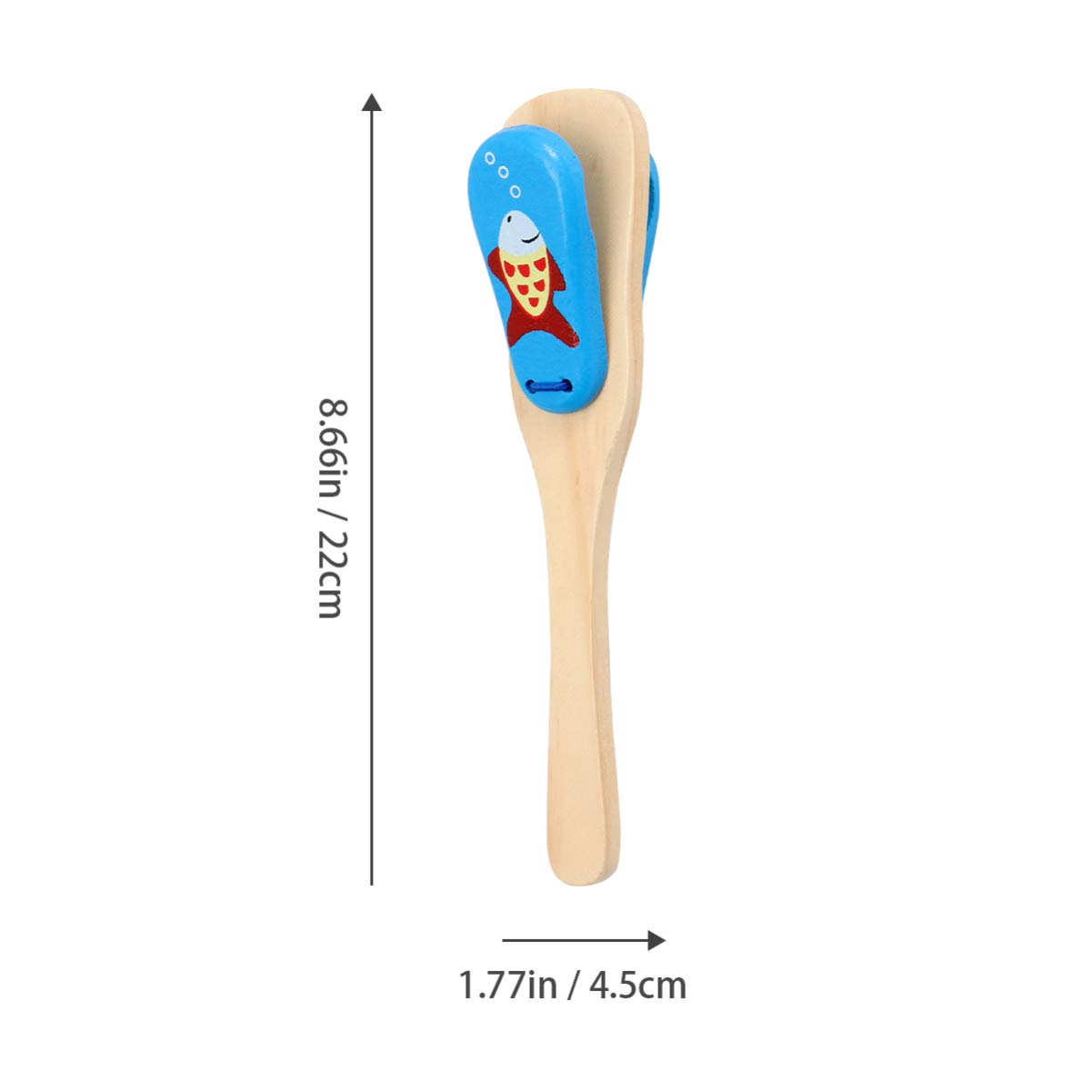 Gogogmee 1Pc Castanet Wooden Musical Instrument with Long Handle Lightweight and Portable Sound for Boy Girl for Rhythm Development Early Childhood Blue