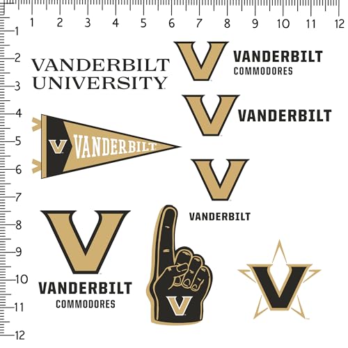 Image of Vanderbilt University Commodores 10ct Mixed Logo and Spirit Vinyl Sticker Pack for Laptop Water Bottle Tablet Scrapbooking Skateboard Indoor Outdoor Decals