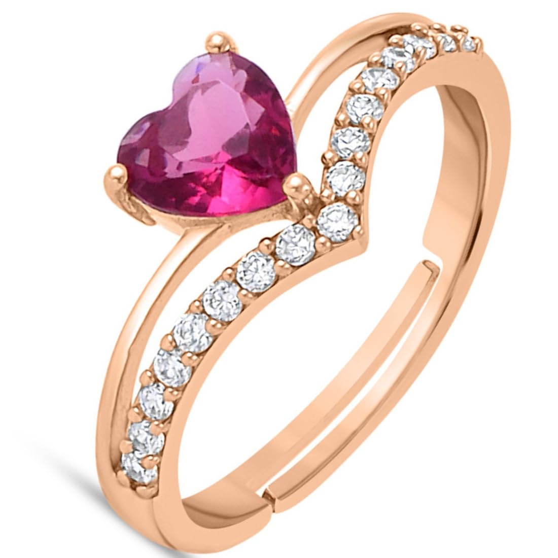 zavya 925 Sterling Silver Heart CZ Ring | Gift for Women & Girls | With Certificate of Authenticity and 925 Hallmark-picture-35