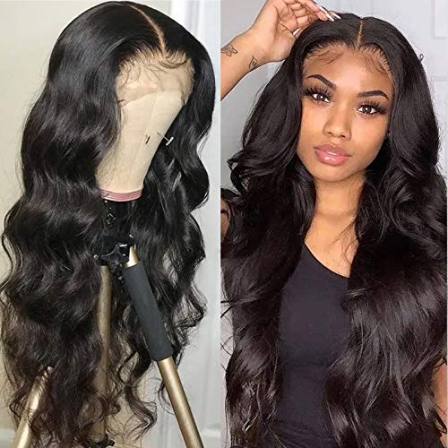 Brazilian Body Wave Human Hair Lace Frontal Wigs 13x4x1 T Part Lace Front Wigs for Black Women Natural Hairline 18 inches
