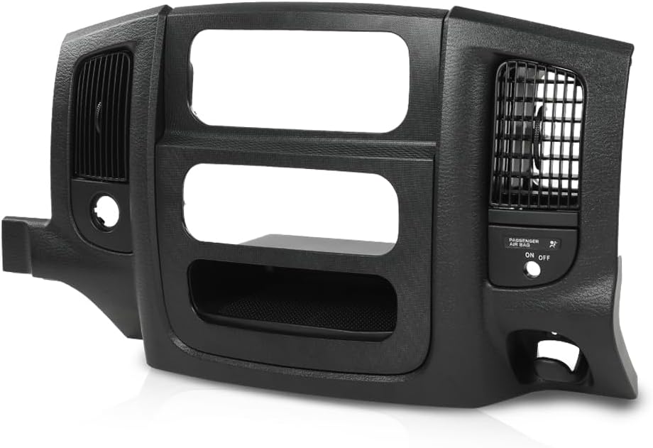 LQI Center Dash Radio Bezel Trim Panel w/Air Vents & Storage Compatible with Dodge Ram 1500 2002-2005/Fit Dodge Ram 2500 3500 2003-2005 Black