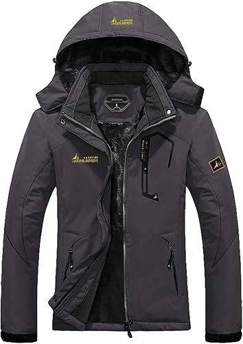 MOERDENG - Chaqueta de esquí para mujer, resistente al agua, abrigo de invierno para nieve, cortavientos de montaña, con capucha
