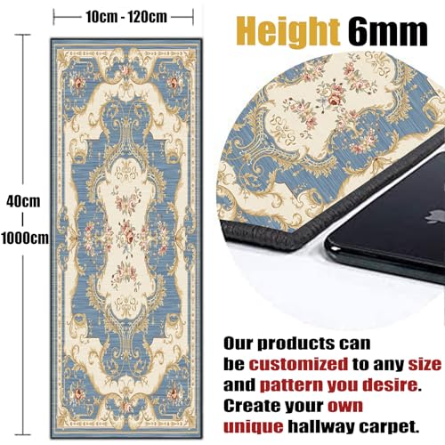 Alfombra lavable suave de estilo vintage 105 x 140 cm resistente para pasillos 3