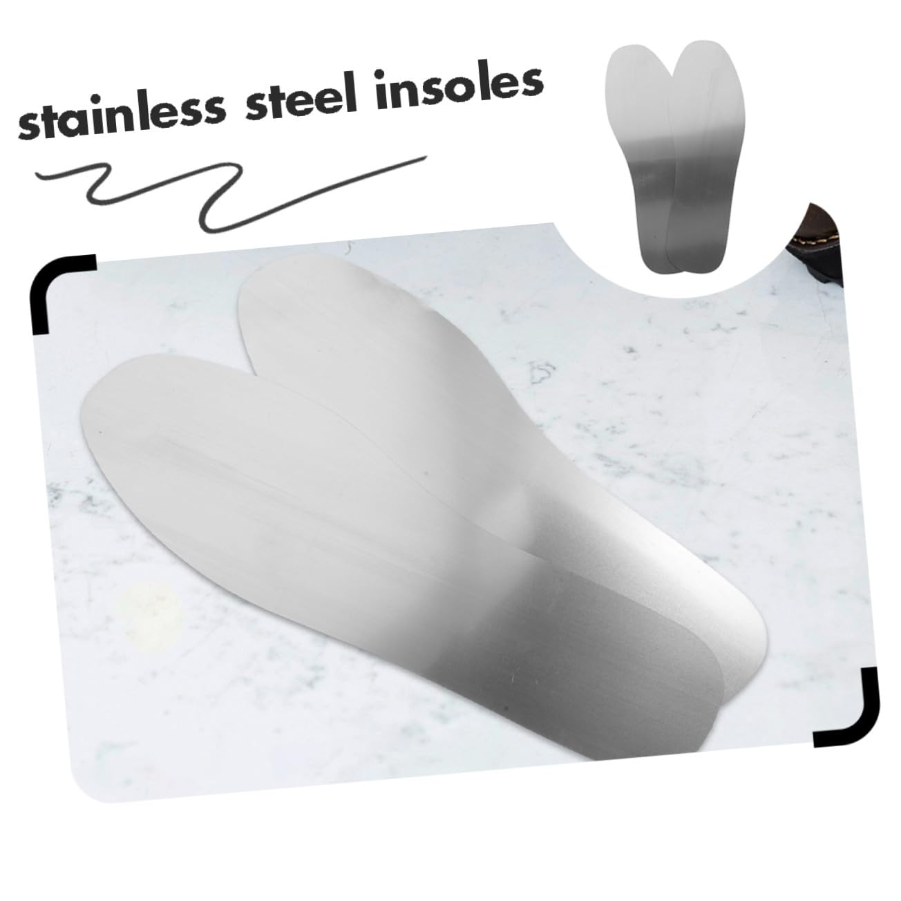 FOMIYES 8 Pièces Semelles Intérieures Acier Inoxydable Anti-perforation pour Hommes et Femmes Semelles de Sécurité Fines et Antidérapantes pour Chaussures de Travail Protection Clous