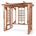 All Things Cedar PO72 Pergola Garden Arbor | Outdoor Shade Haven, Garden Elegance with Cedar Pergola Kit | Handcrafted Durability | Compatible with Porch Swings | Enhancing Backyard Beauty 82x72x74