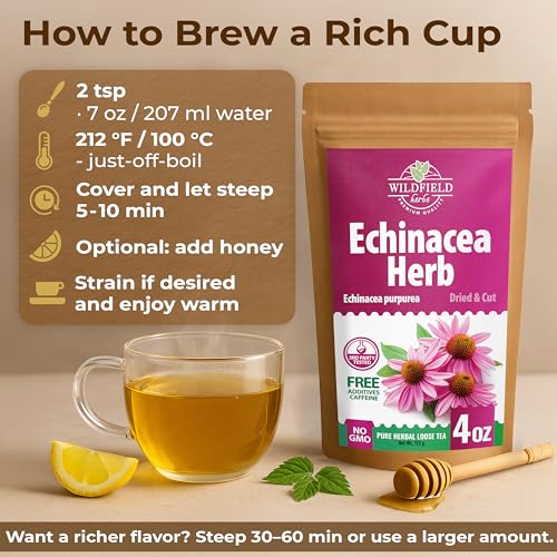 Image of 4 oz. Dried Echinacea Herb Herbal Tea (Echinacea purpure) - 113g Equinacea Herb Tea
