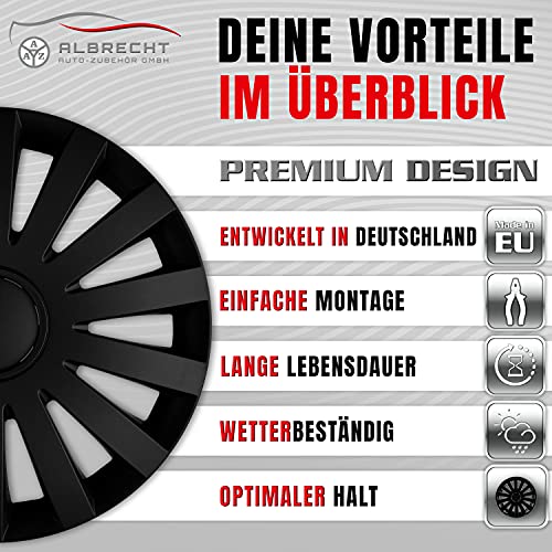 Albrecht 15 inch mat zwart wieldoppen voor stalen velgen - Sierwieldoppen Wind an hoogwaardig kunststof met gelaagde… - Image 6